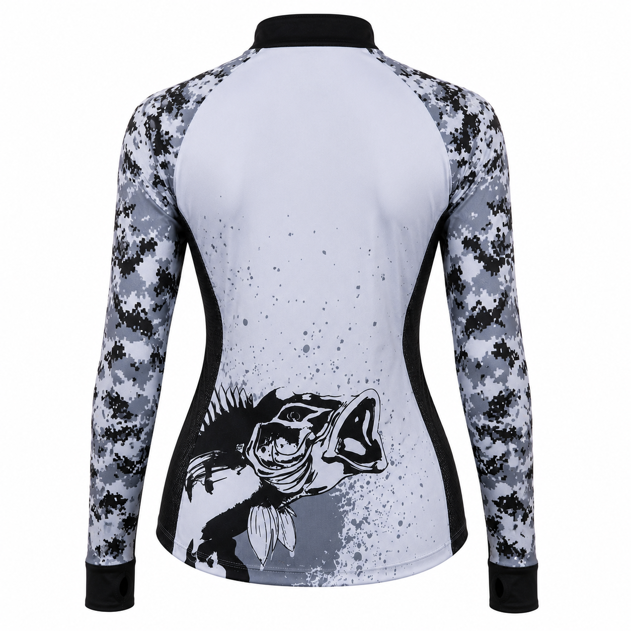 Camisa de Pesca Feminina Silver Bass com Zíper e Proteção UV50+
