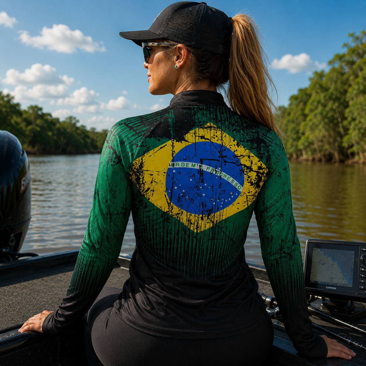Camisa de Pesca Feminina Wild Brasil com Zíper e Proteção UV50+