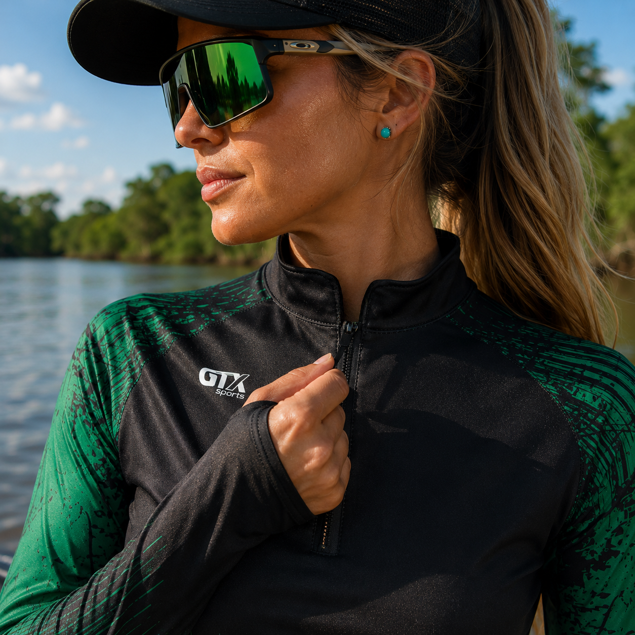 Camisa de Pesca Feminina Wild Brasil com Zíper e Proteção UV50+
