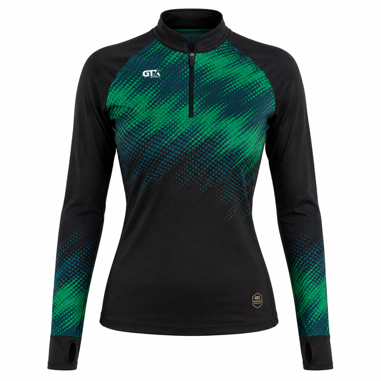 Camisa de Pesca Feminina Emerald Flow com Zíper e Proteção UV50+