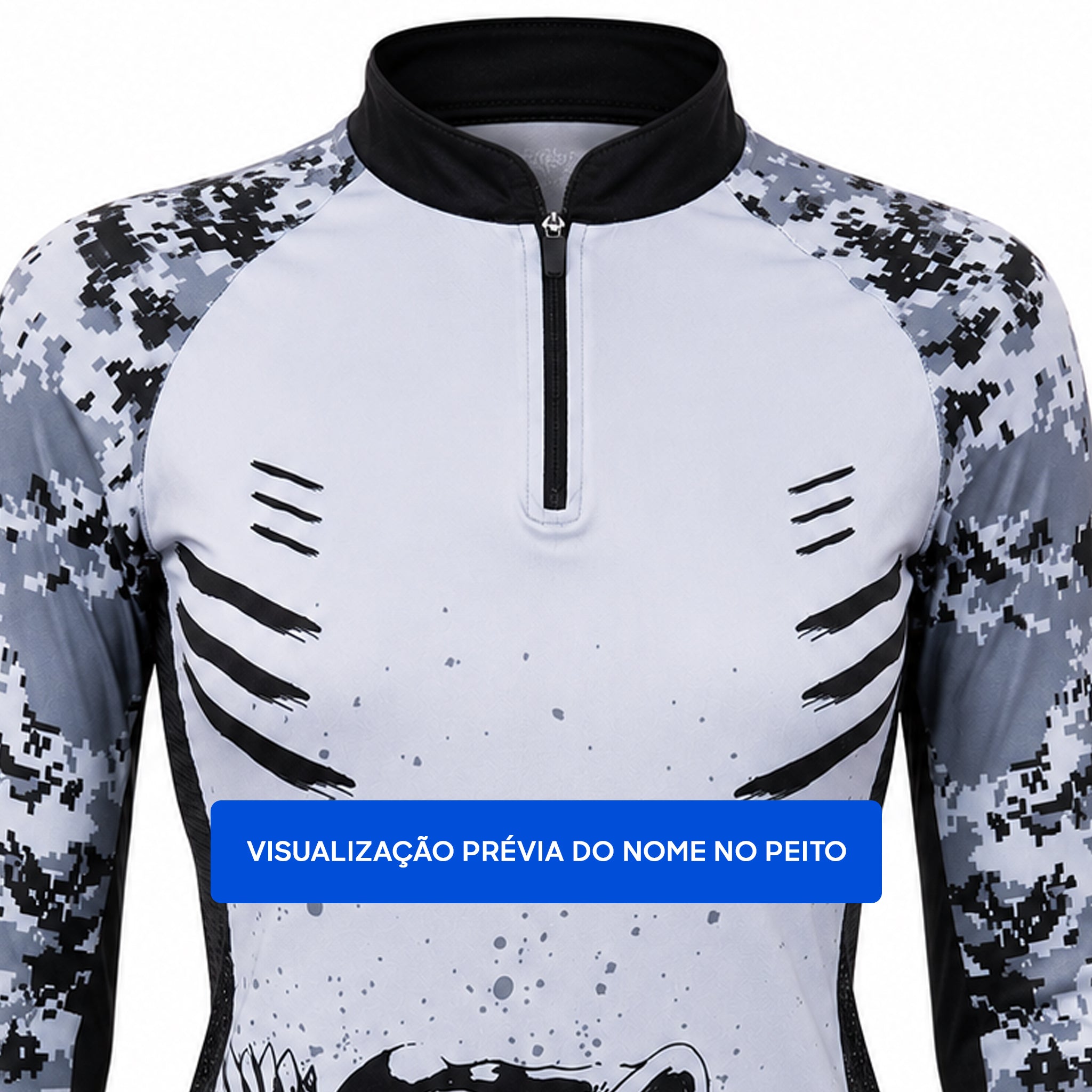 Camisa de Pesca Feminina Silver Bass com Zíper e Proteção UV50+