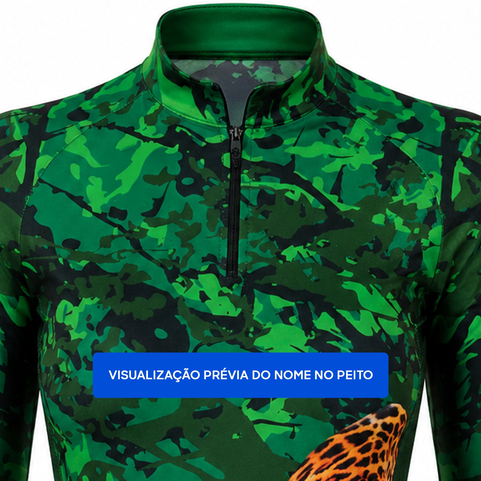 Camisa de Pesca Feminina Jungle Panther com Zíper e Proteção UV50+