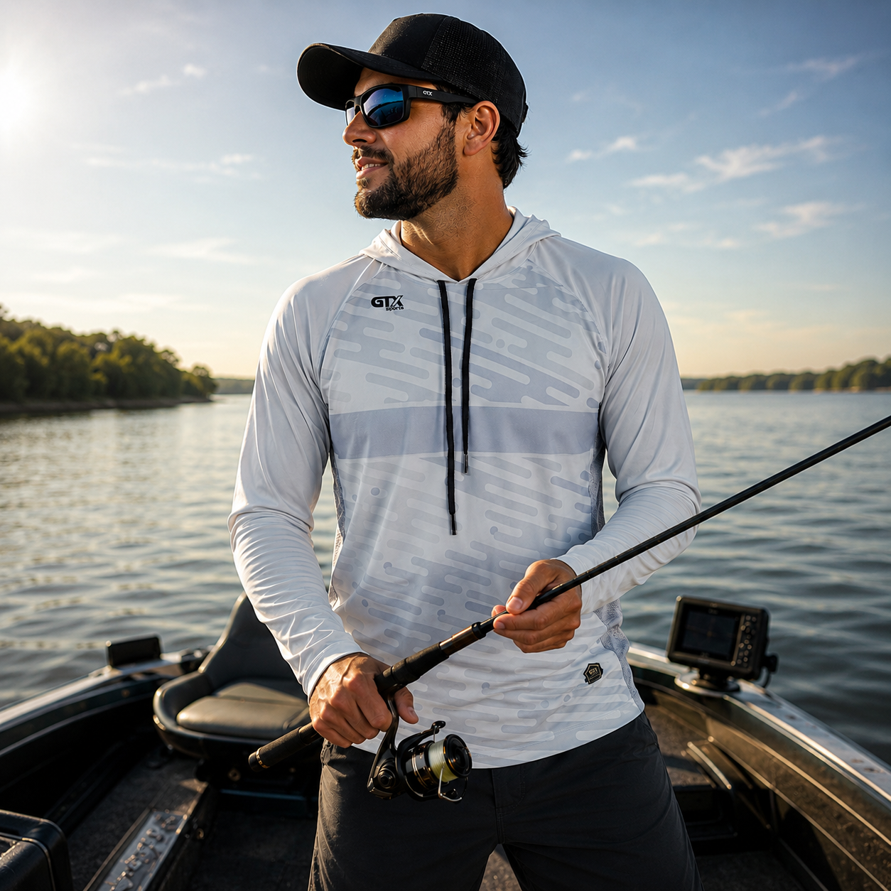 Camisa de Pesca Arctic Wave com Capuz e Proteção UV50+