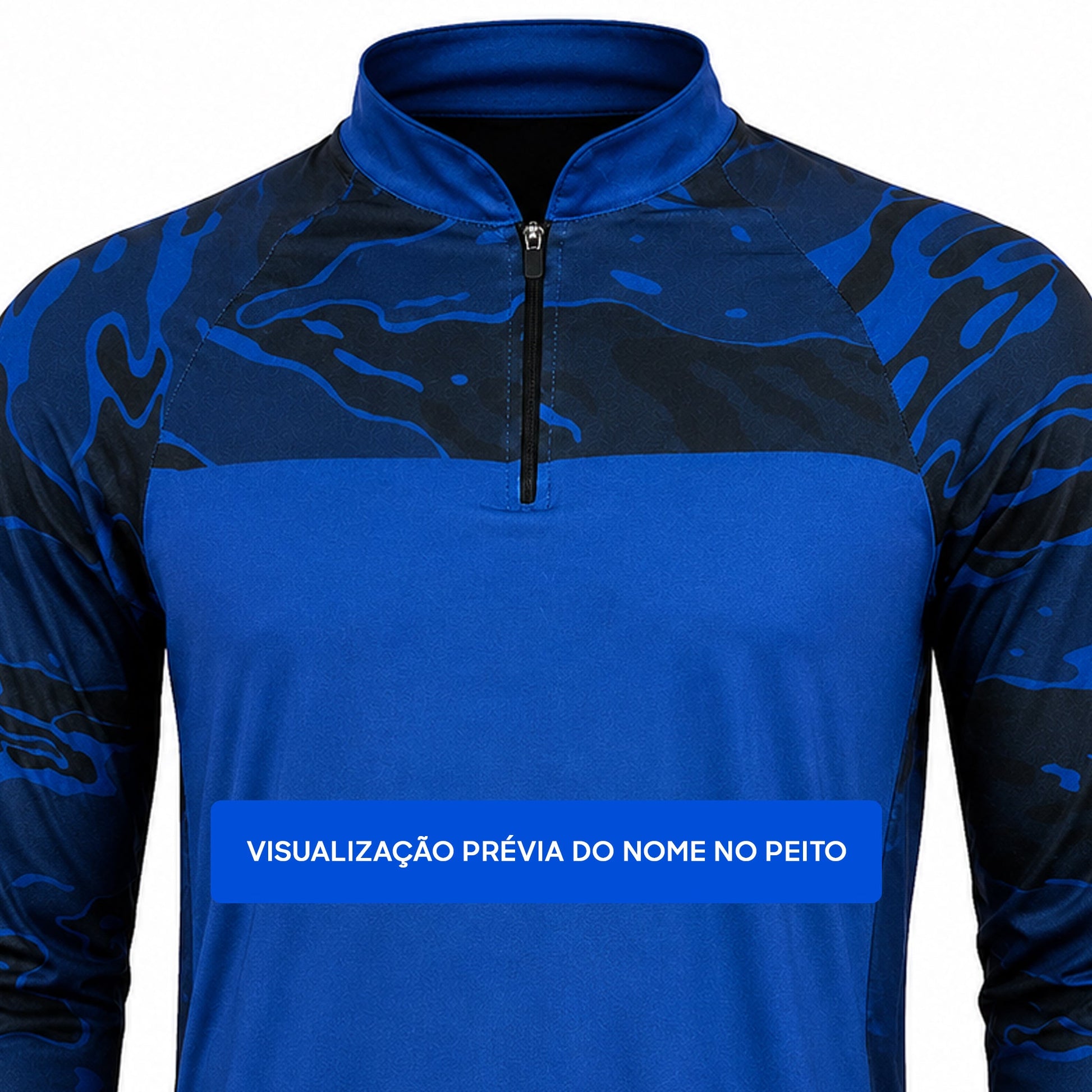 Camisa Agro Blue Nation com Zíper e Proteção UV50+ - GTX Print