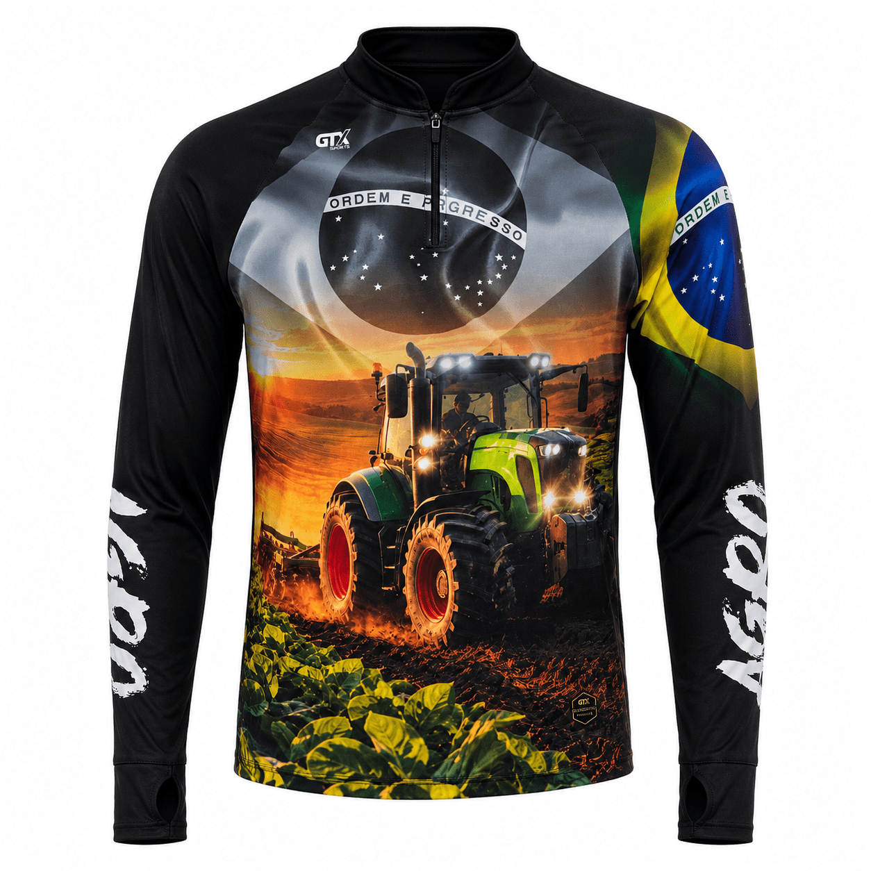 Camisa Agro Field Legacy com Zíper e Proteção UV50+ - GTX Print