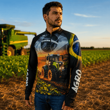 Camisa Agro Field Legacy com Zíper e Proteção UV50+ - GTX Print