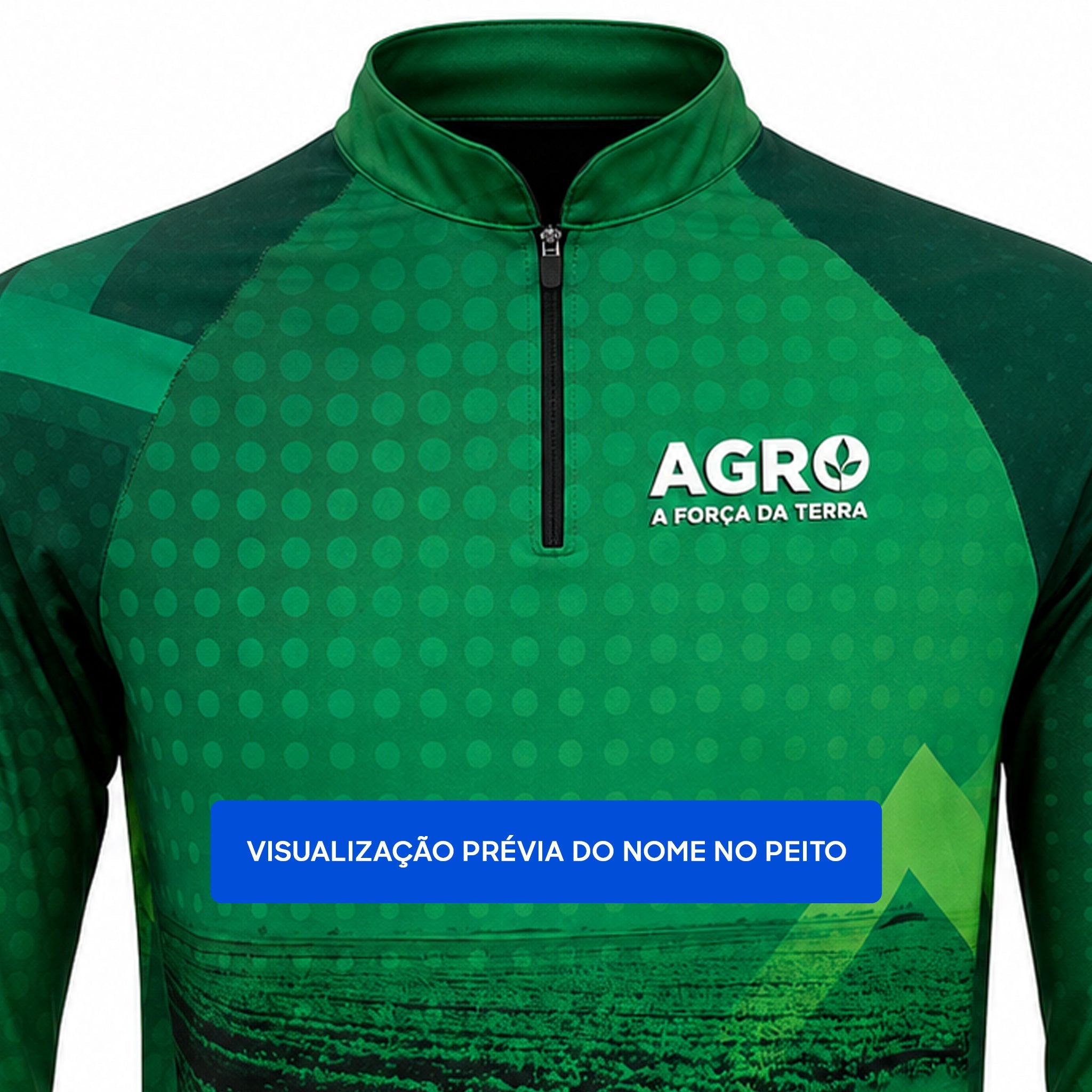 Camisa Agro Masculina Força da Terra com Zíper e Proteção UV50+ - GTX Print