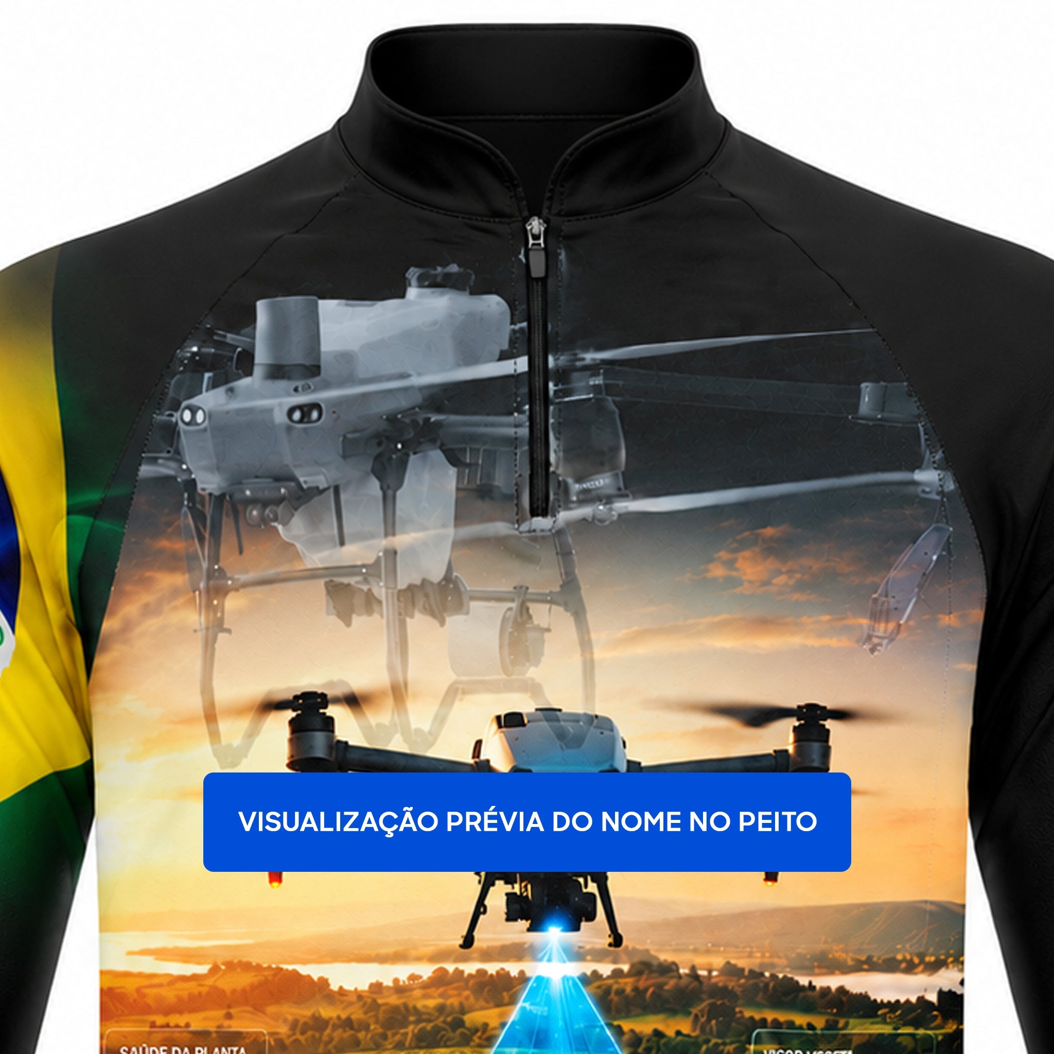 Camisa Agro Masculina Precision Drone com Zíper e Proteção UV50+ - GTX Print