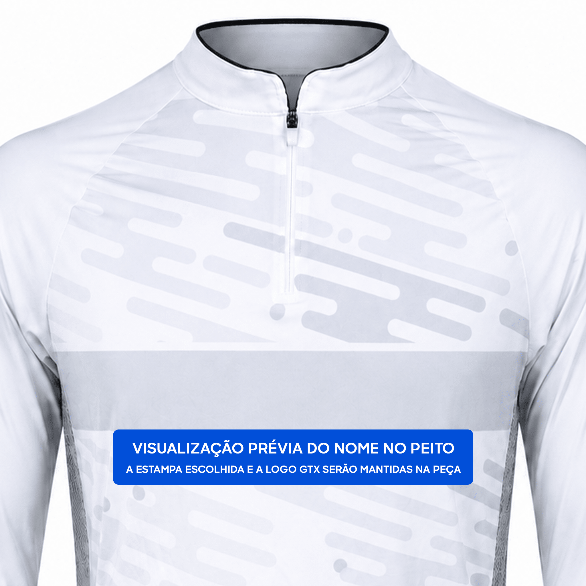 Camisa de Pesca Arctic White com Zíper e Proteção UV50+ - GTX Print