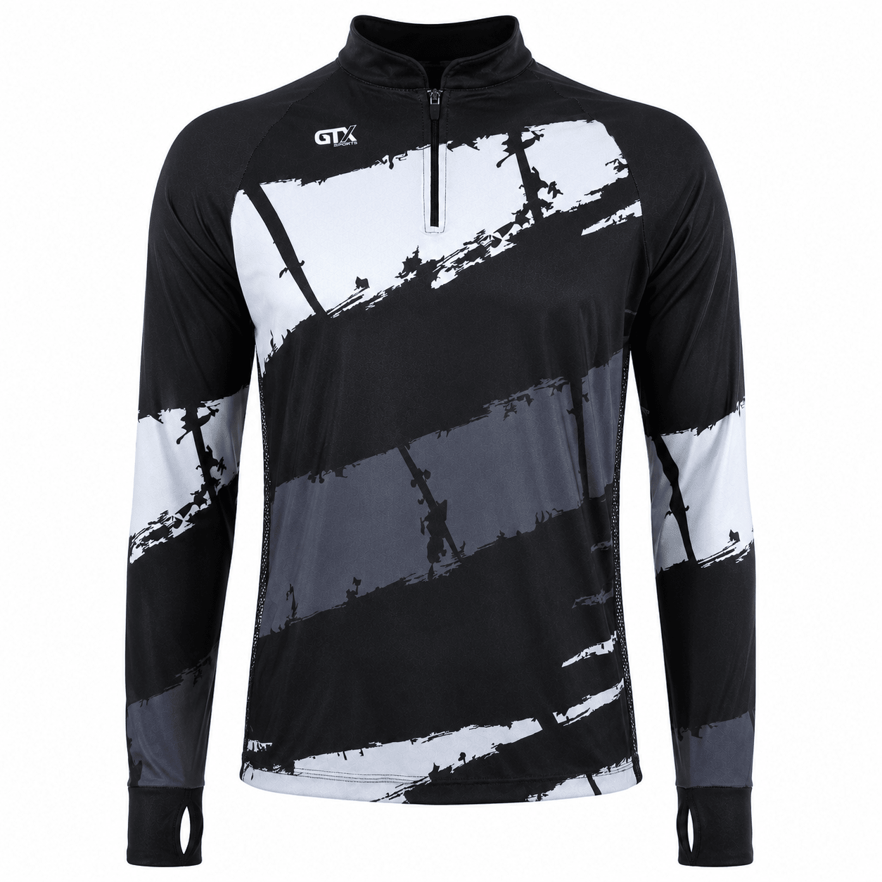 Camisa de Pesca Black Tide com Zíper e Proteção UV50+ - GTX Print