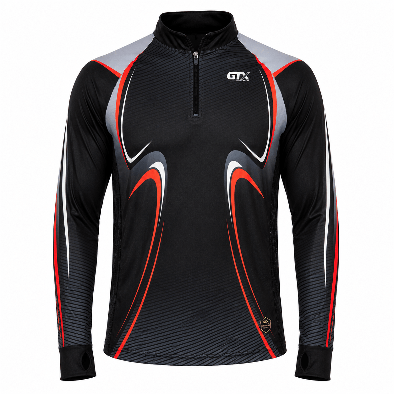 Camisa de Pesca Black Velocity com Zíper e Proteção UV50+ - GTX Print