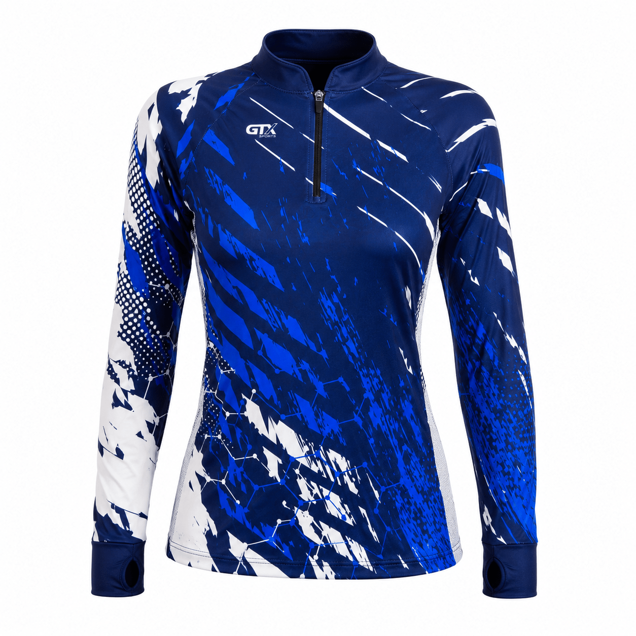 Camisa de Pesca Feminina Blue Storm com Zíper e Proteção UV50+ - GTX Print