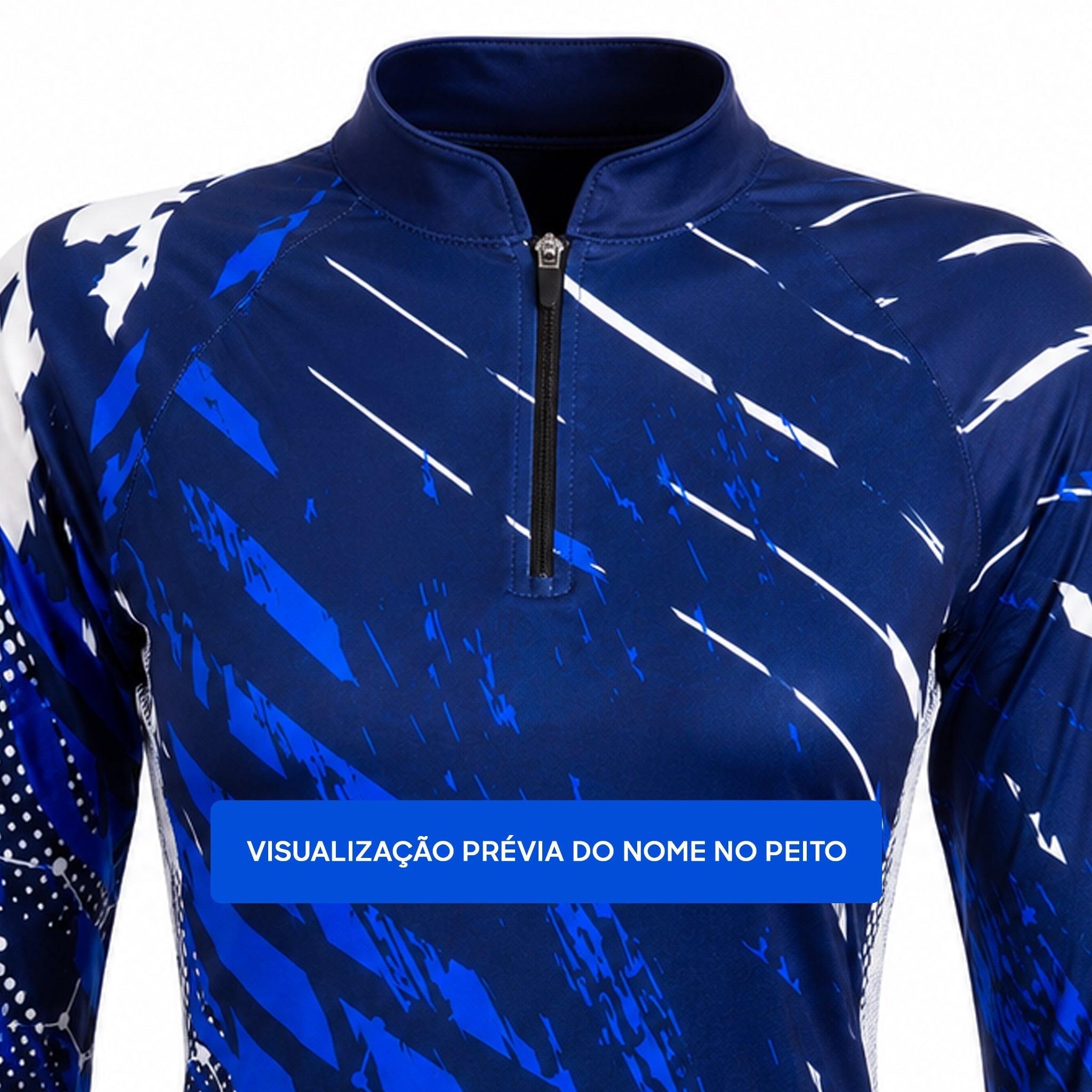 Camisa de Pesca Feminina Blue Storm com Zíper e Proteção UV50+ - GTX Print