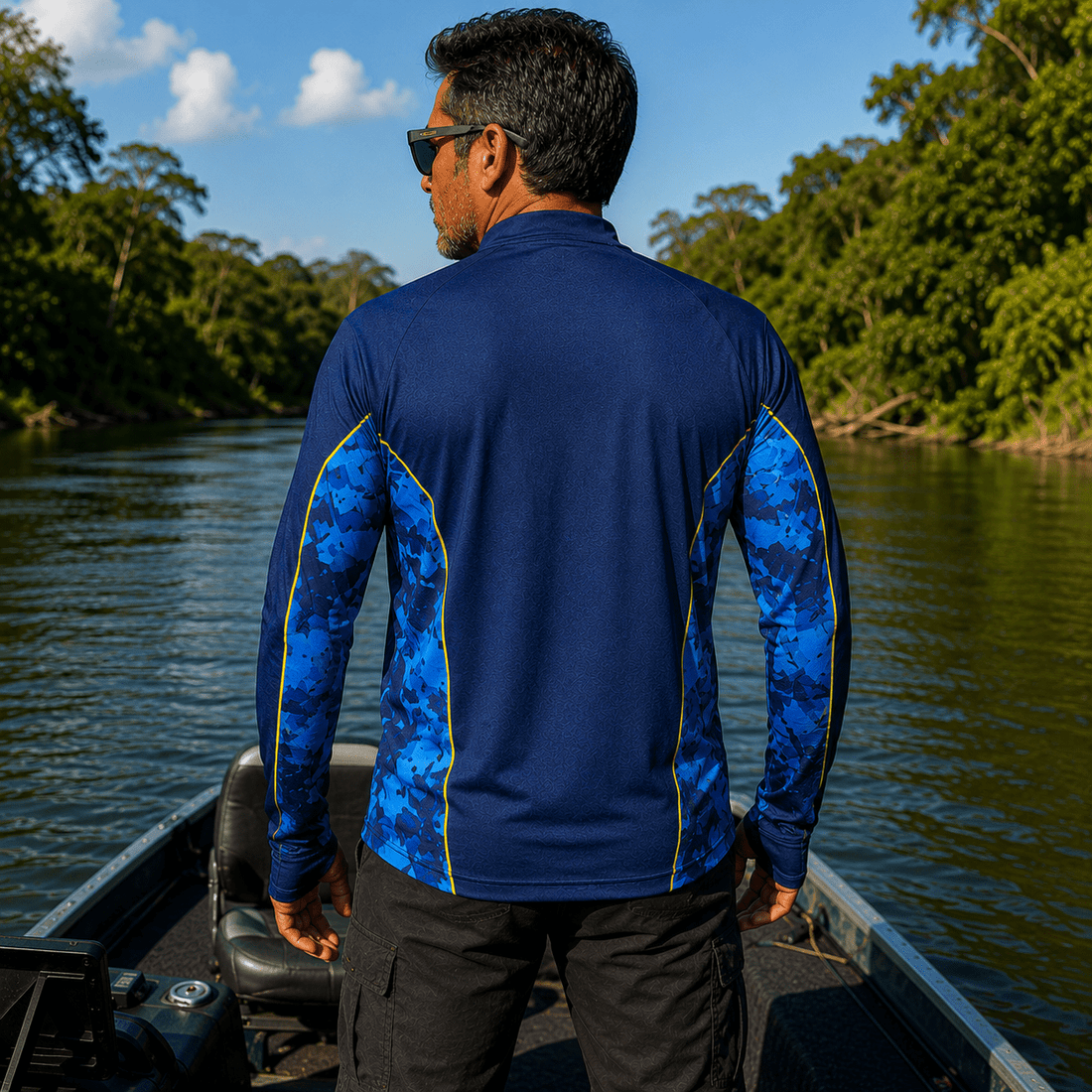 Camisa de Pesca Golden River com Zíper e Proteção UV50+ - GTX Print