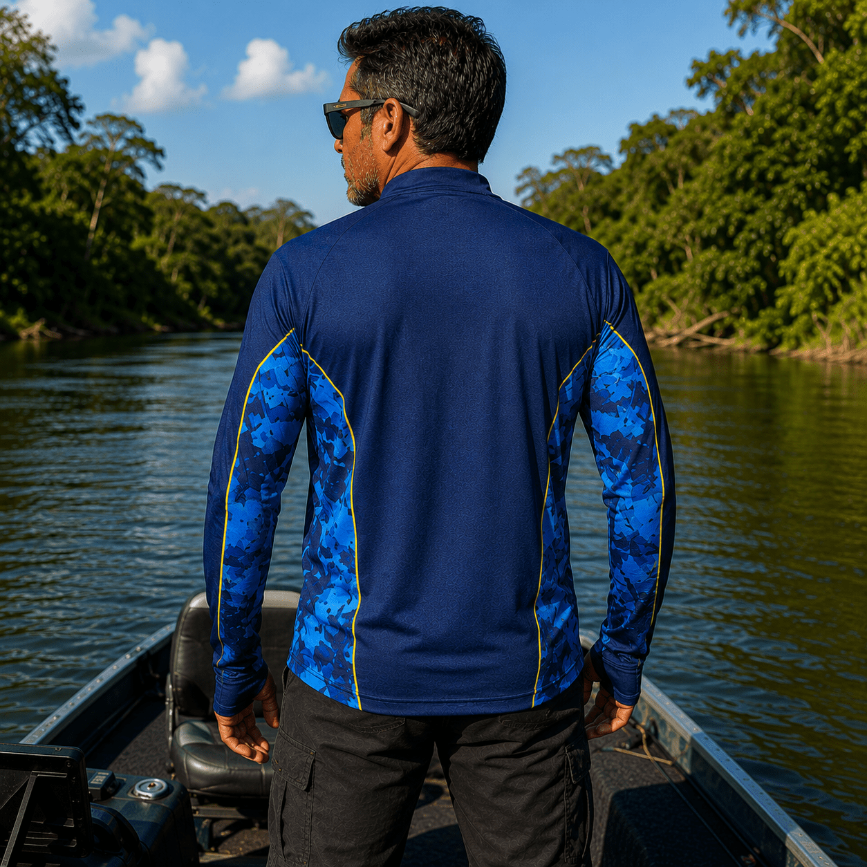 Camisa de Pesca Golden River com Zíper e Proteção UV50+ - GTX Print