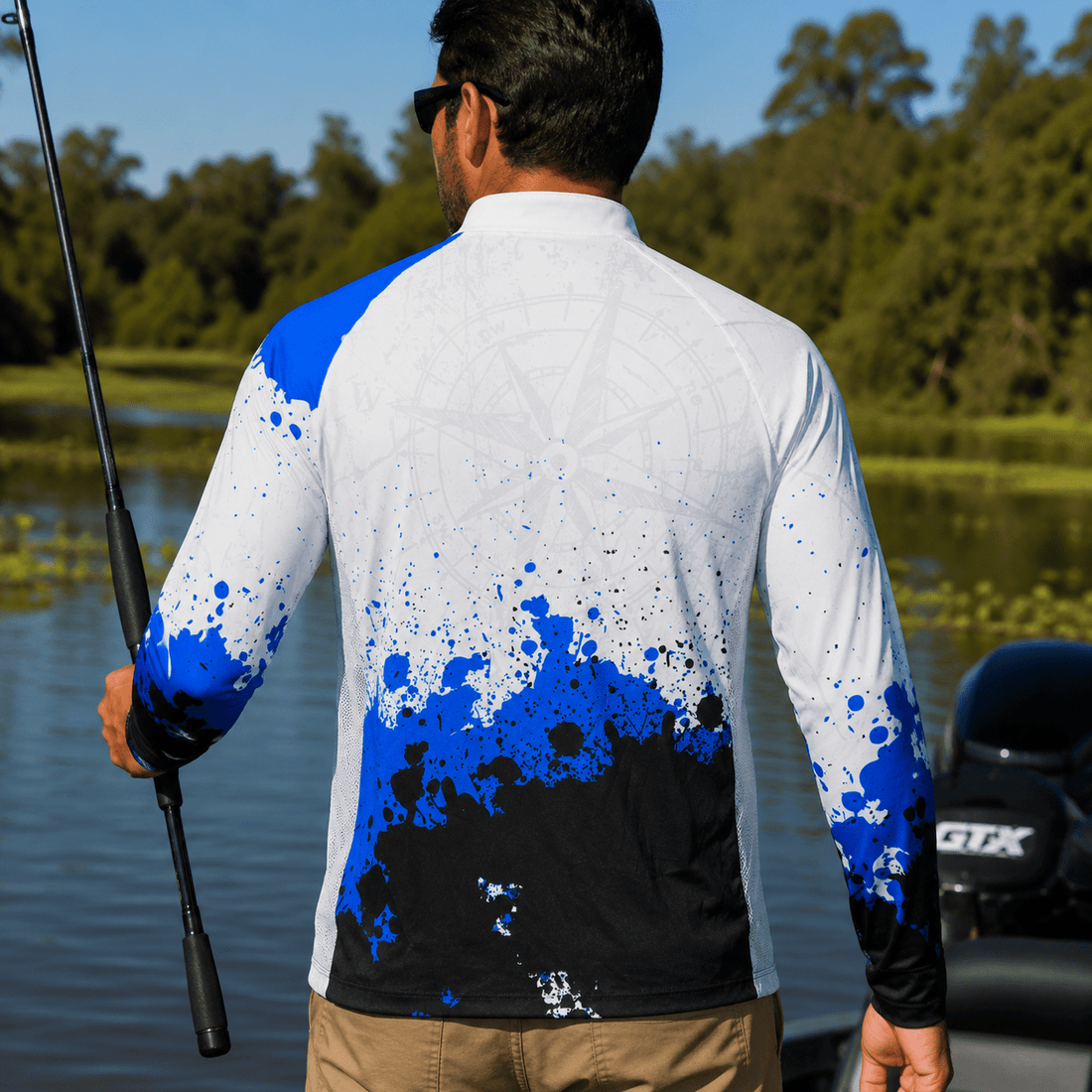 Camisa de Pesca Golden Strike com Zíper e Proteção UV50+ - GTX Print