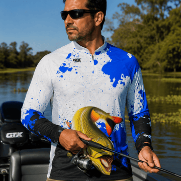 Camisa de Pesca Golden Strike com Zíper e Proteção UV50+ - GTX Print