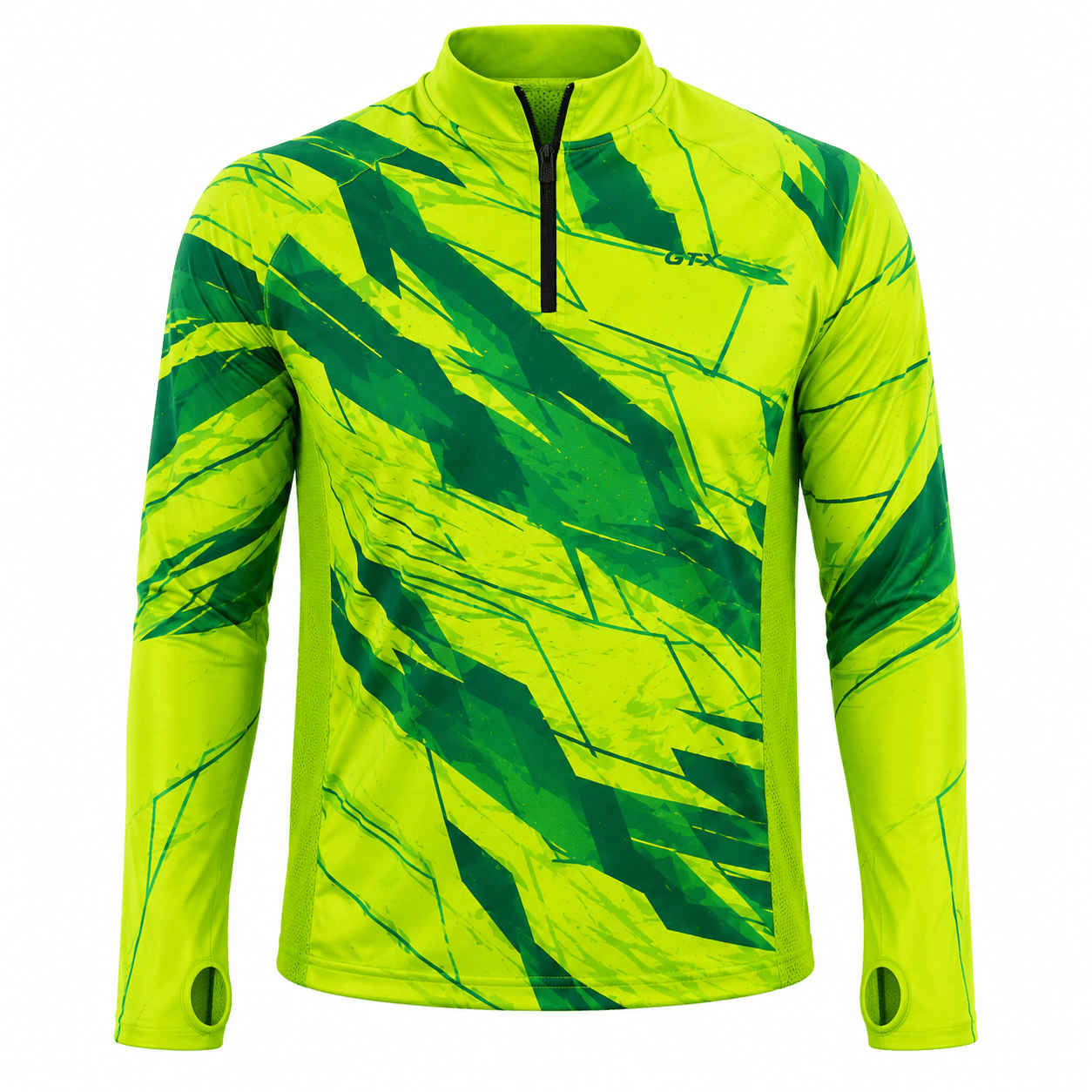 Camisa de Pesca Lime Storm com Zíper e Proteção UV50+ - GTX Print