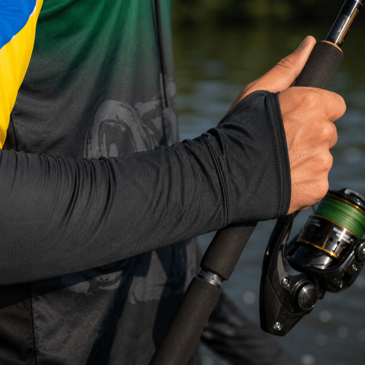 Camisa de Pesca Masculina com Capuz Brasil Dourado e Proteção UV50+ - GTX Print