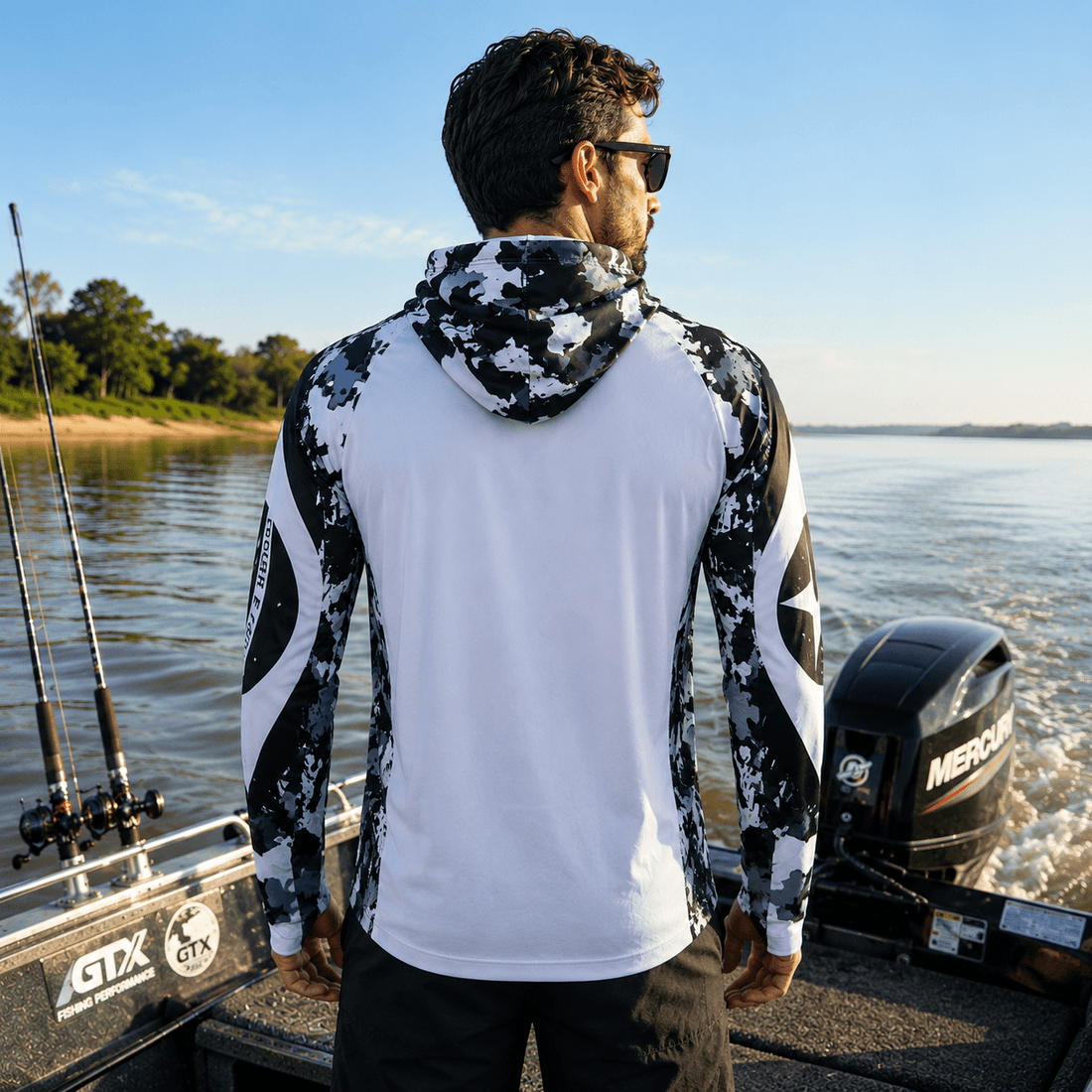 Camisa de Pesca Masculina com Capuz Brasil Forte e Proteção UV50+ - GTX Print