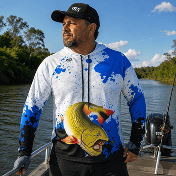 Camisa de Pesca Masculina com Capuz Dourado do Rio e Proteção UV50+ - GTX Print