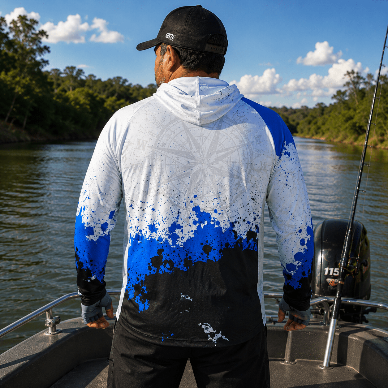 Camisa de Pesca Masculina com Capuz Dourado do Rio e Proteção UV50+ - GTX Print