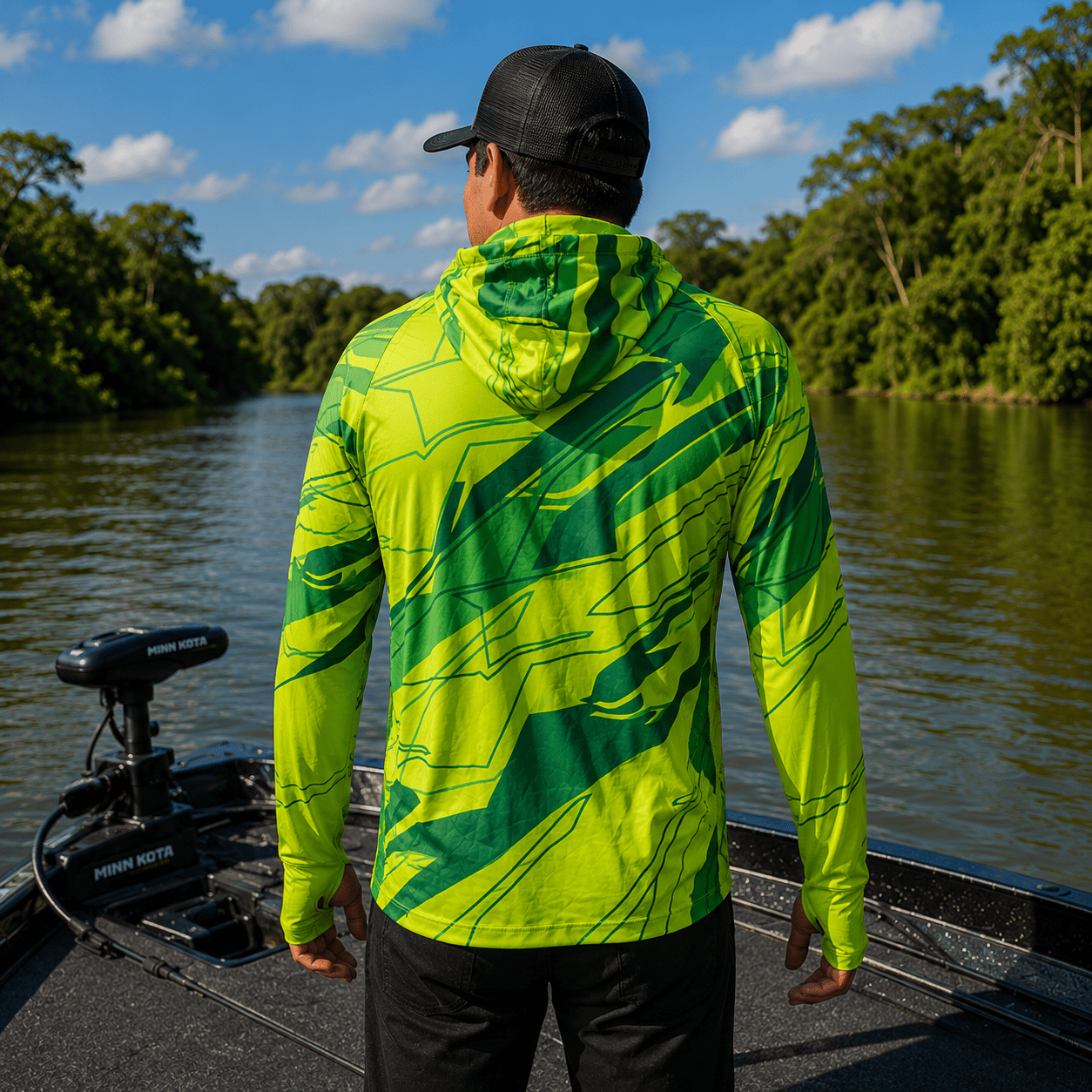 Camisa de Pesca Masculina com Capuz Limão do Pantanal e Proteção UV50+ - GTX Print
