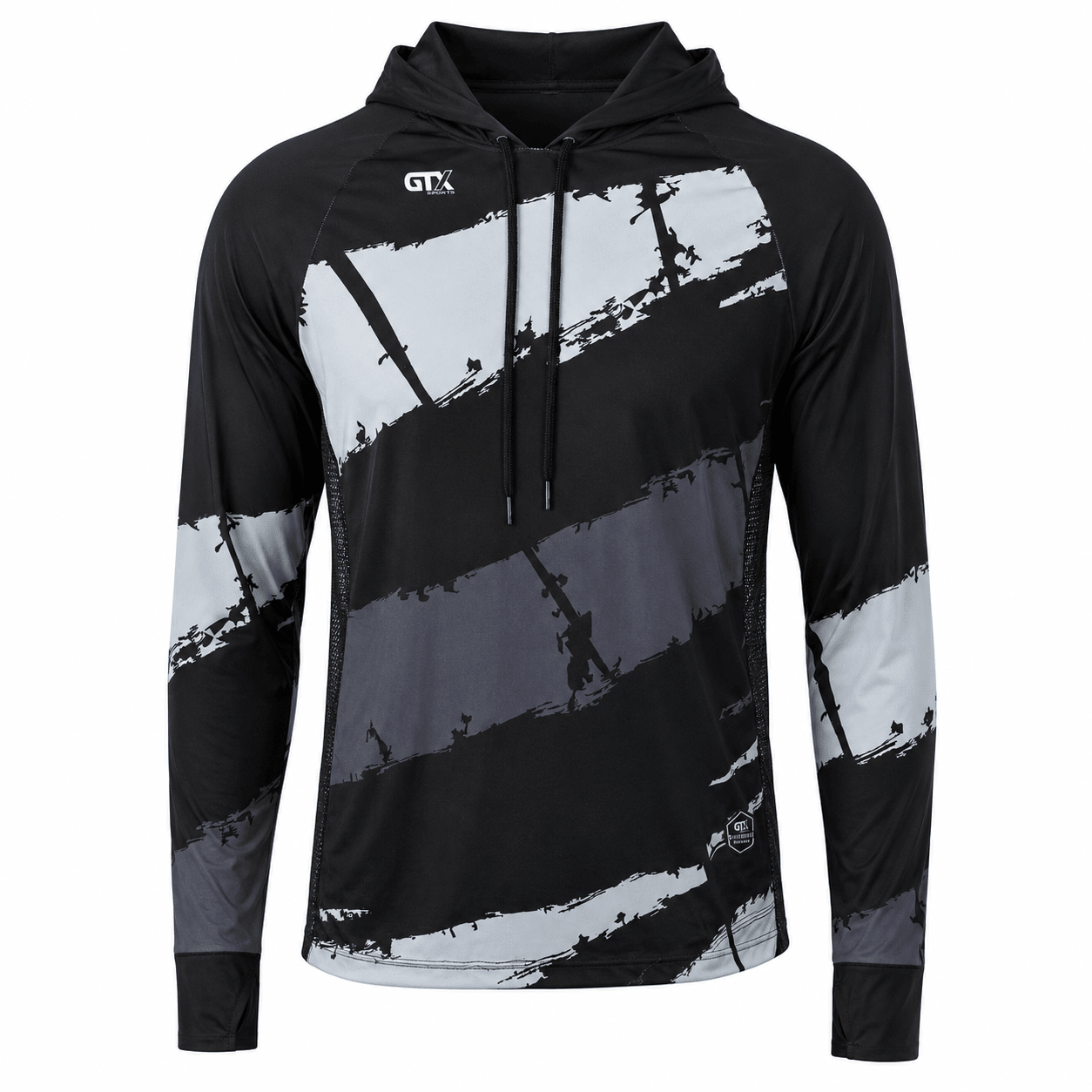 Camisa de Pesca Masculina com Capuz Maré Negra e Proteção UV50+ - GTX Print