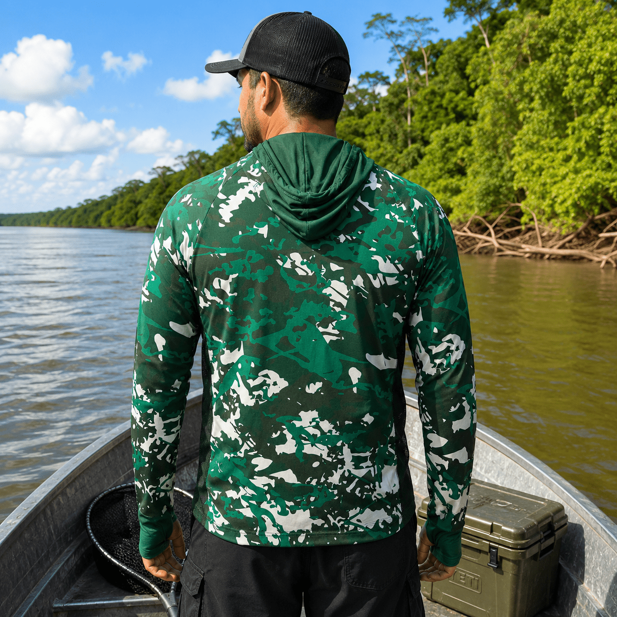 Camisa de Pesca Masculina com Capuz Mata Fechada e Proteção UV50+ - GTX Print
