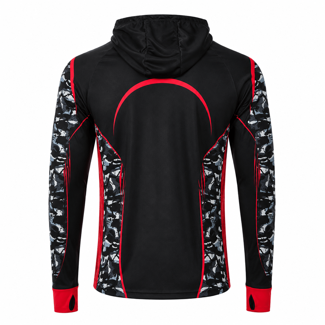 Camisa de Pesca Masculina com Capuz Piraíba Negra e Proteção UV50+ - GTX Print