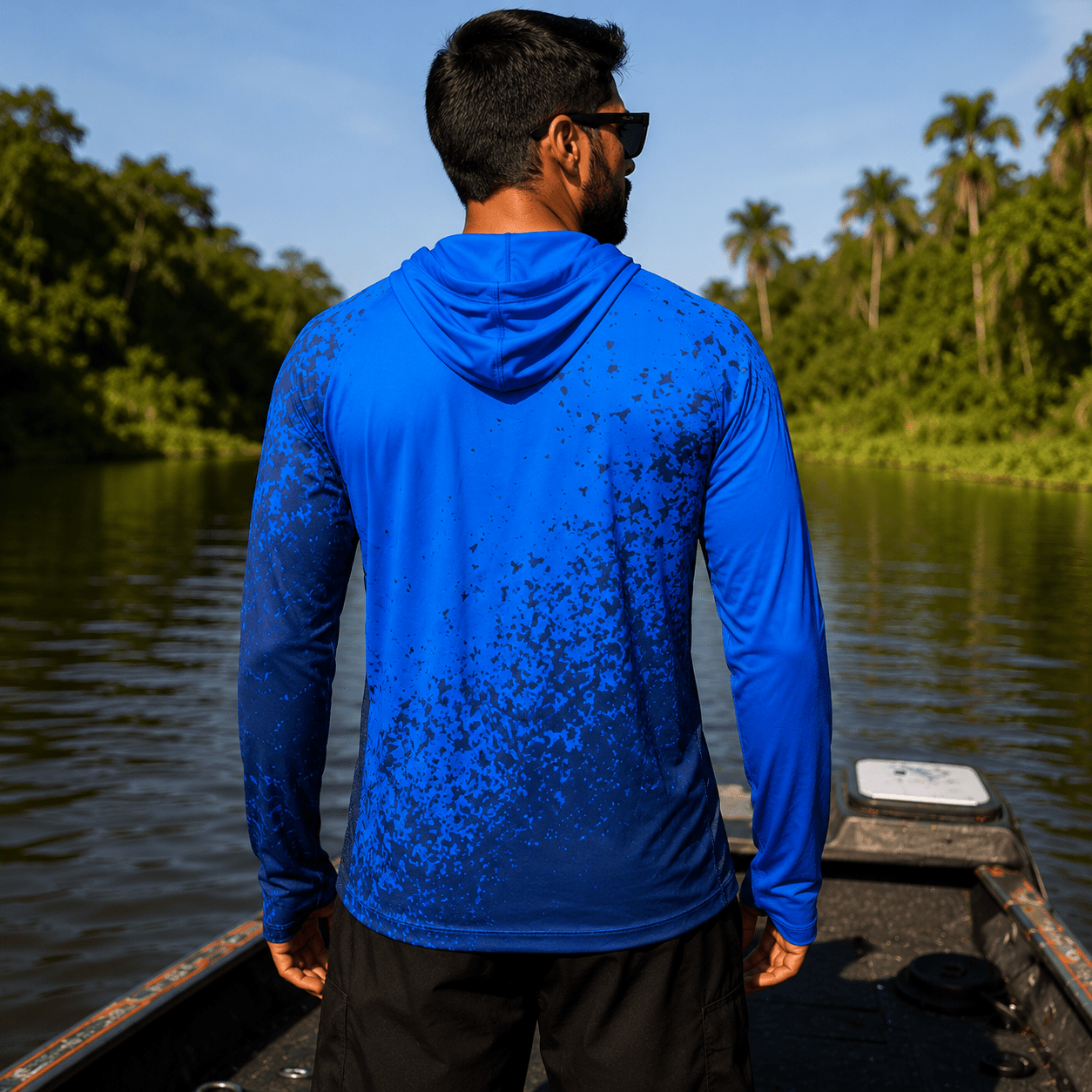 Camisa de Pesca Masculina com Capuz Rio Azul e Proteção UV50+ - GTX Print