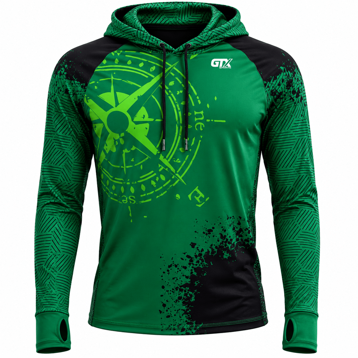 Camisa de Pesca Masculina com Capuz Rota do Pescador e Proteção UV50+ - GTX Print