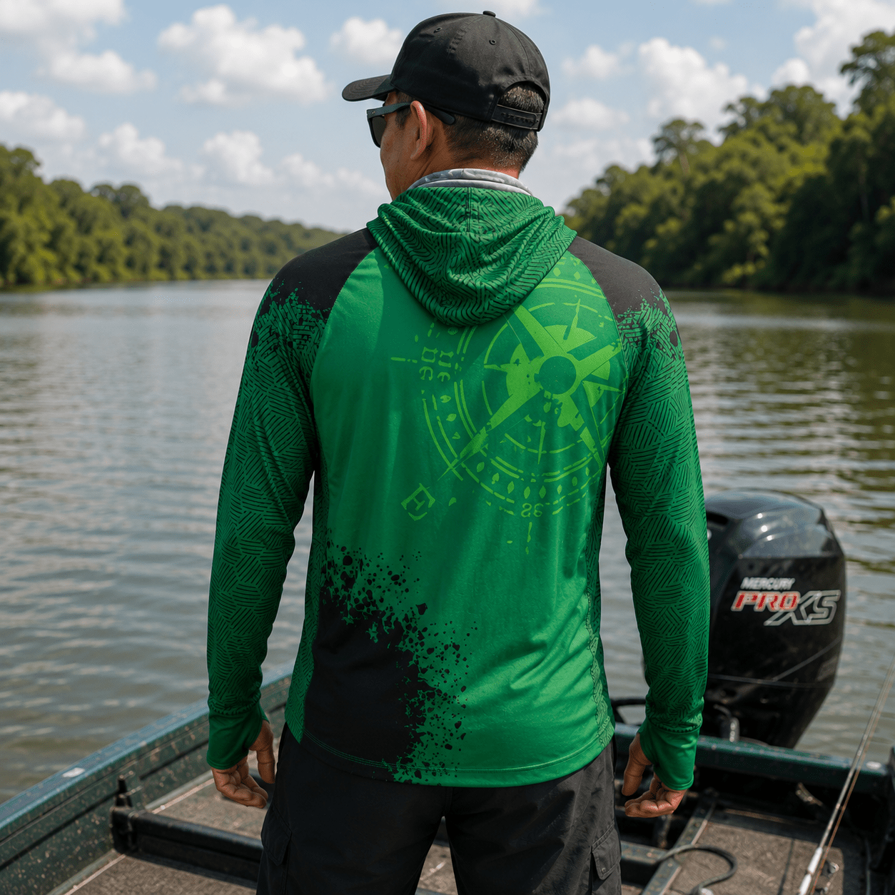 Camisa de Pesca Masculina com Capuz Rota do Pescador e Proteção UV50+ - GTX Print