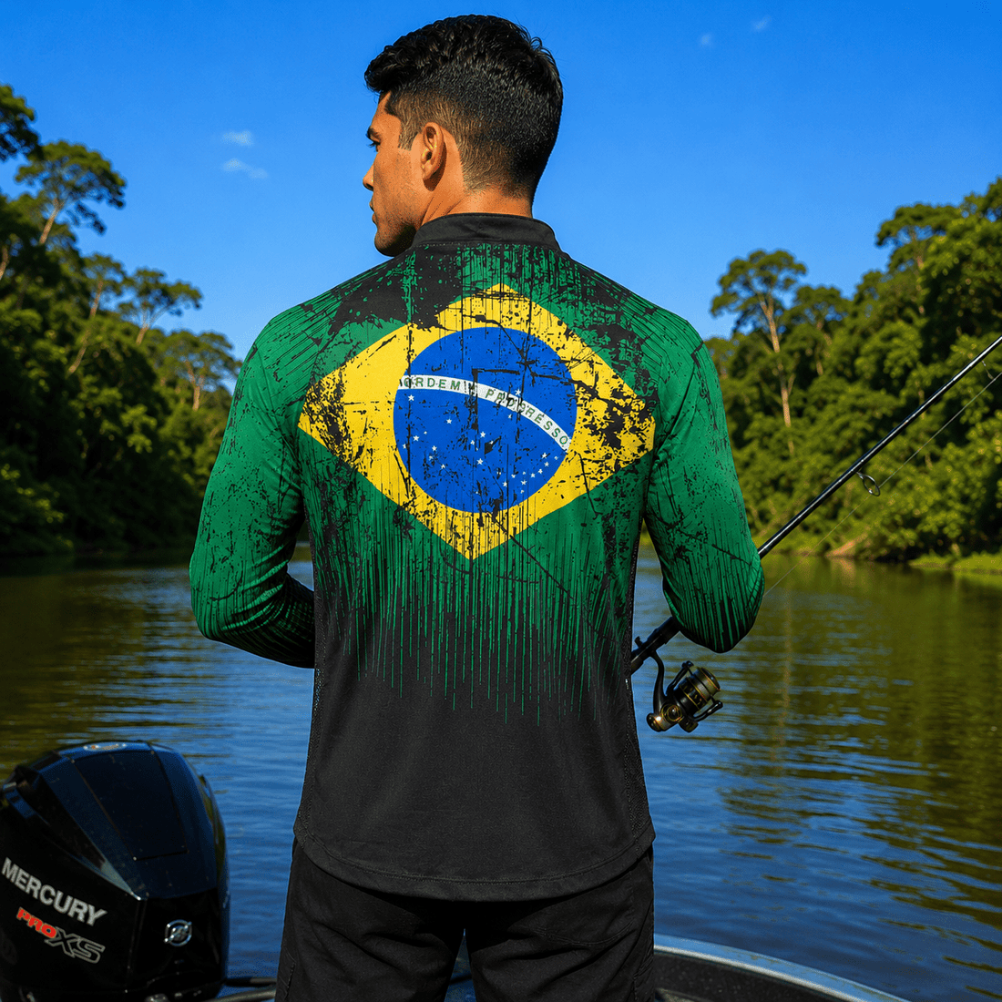 Camisa de Pesca Wild Brasil com Zíper e Proteção UV50+ - GTX Print